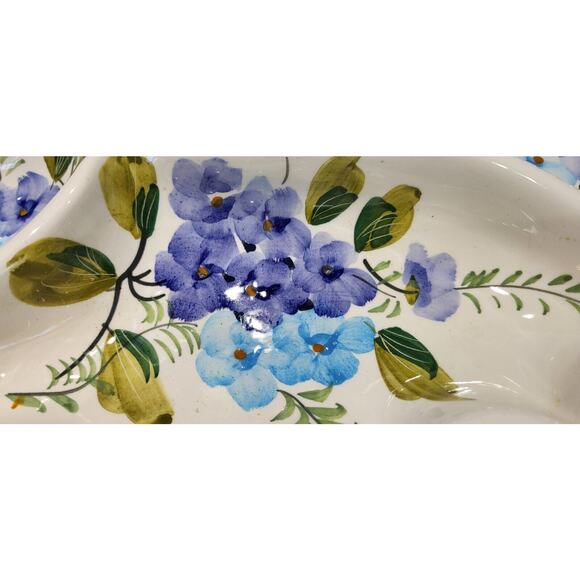 Floral Divided Tray with Deviled Egg Made in Italy - Picture 5 of 13